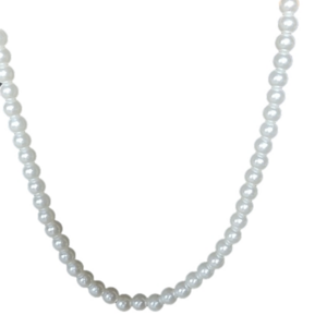 Vintage Faux Pearl Stretch Necklace – Classic White Beaded Strand